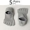 5 Pairs Invisible Toe Socks Summer Thin Cotton Mesh Shallow Mouth Soft Elastic Breathable Deodorant Cool 5 Finger Socks Sokken