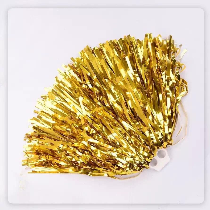 Cheerleading Pom Poms Metallic Pompoms Sports Pom Poms Lightweight Hand Flowers For Party Decorations Cheerleading School
