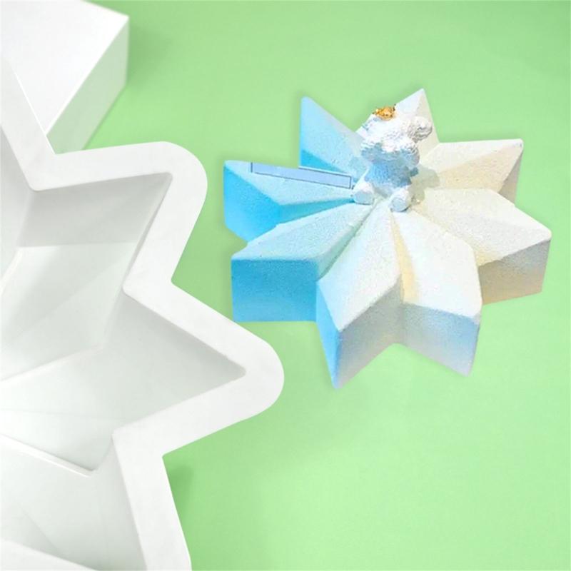 Silicone Snowflake Cake Baking Molds Practical Snowflake Mousses Molds Portable Dessert Mould for Family Gatherings