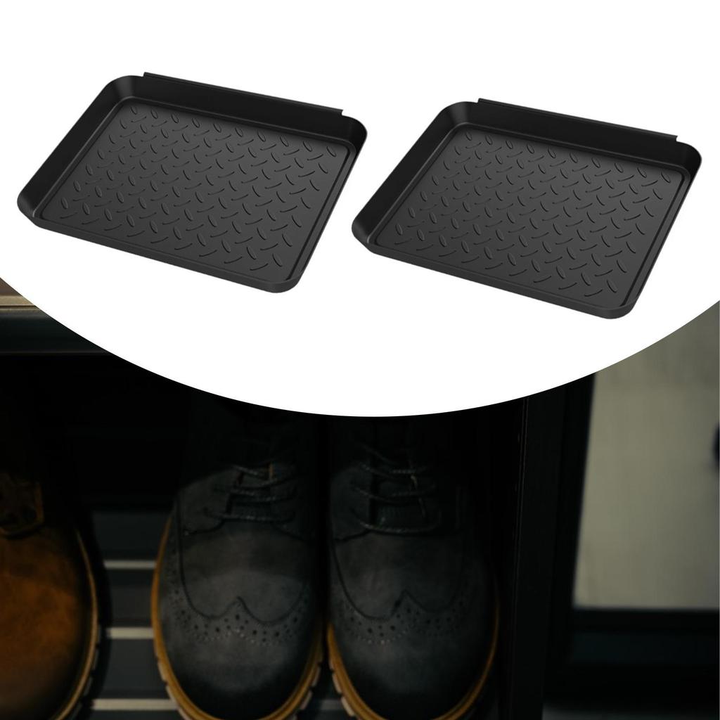 2x Boot Trays Potted Tray Nonslip Multi Purpose Trays Indoor Boot Mats for Mud Shoe Trays for Garage Sown Tools Closet Pet Bowls