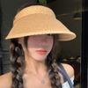 Big eaves sun protection straw empty top hat children summer outdoor travel vacation sun hat versatile face small sun hat