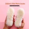 Peinong Kids' Warm Wool Insoles: Thick Fleece Lined, Leather & Fur, Cold-Proof Winter Comfort.
