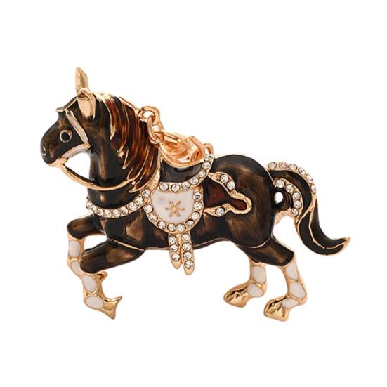 Keychain Pendant Sparkling Rhinestones Horse Design Decorative Key Ring Doors Backpacks Handbags Key Finder