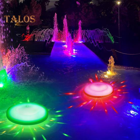 2 Pcs Floating Pool Lights IP67 Waterproof RGB Upper And Lower Color Changing Pool Lights 8 Dynamic Lighting Effects Pool Lights for Hot Tub Spa Pond