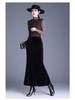 Eleganter High Waist Gold Samt Meerjungfrauenrock