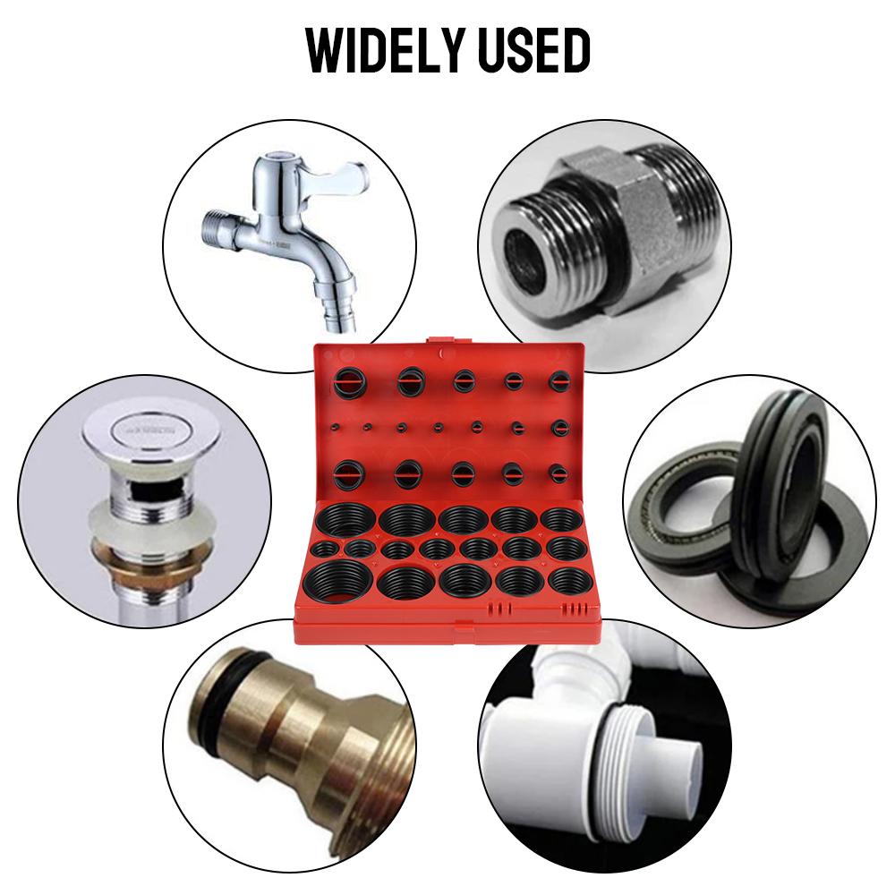Assorted Rubber O-Rings With Plastic Box For Car Garage Plumbing Pipeline 419 Pieces O-Shape Sealing Ring Oil Resistance