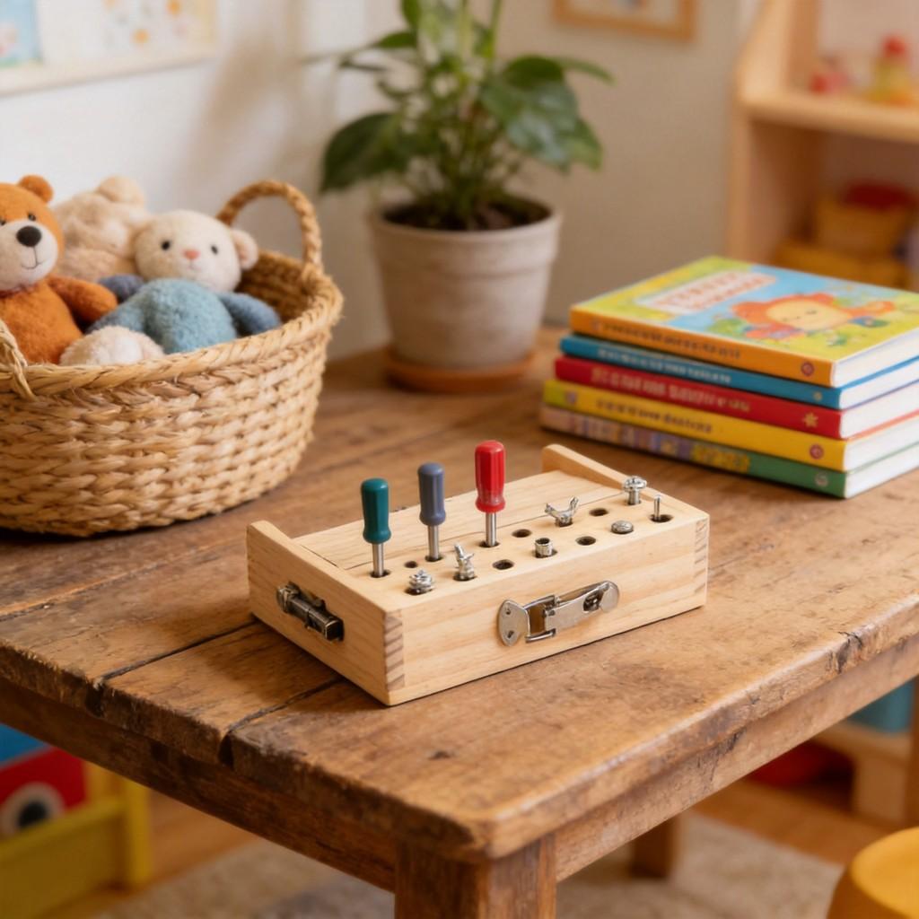 Montessori Schraubenzieherbrett Lernspielzeug Aus Holz Für Kinderentwicklung