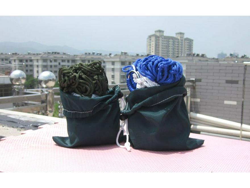 Single Person Nylon Rope Hammock with Thick Net Bag for Indoor/Outdoor Use