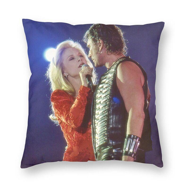 Rock Johnny Hallyday Cushion Covers Sofa Home Decor French Singer Music Square Throw Pillow Cover 45x45cm Decorative Pillowcases