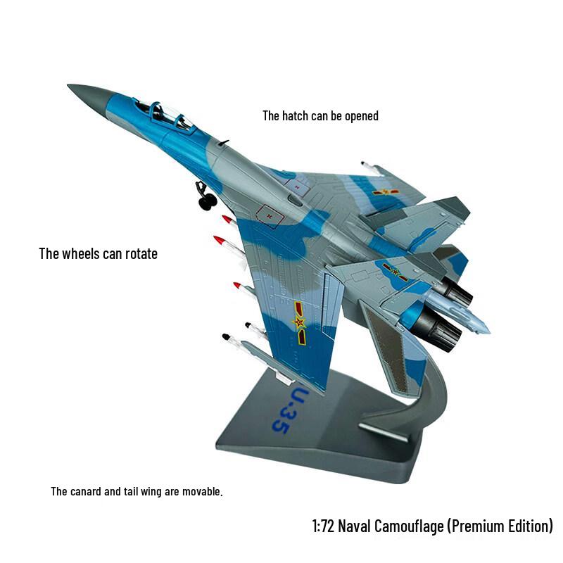 1:72 Scale Su-35 Fighter Jet Diecast Model