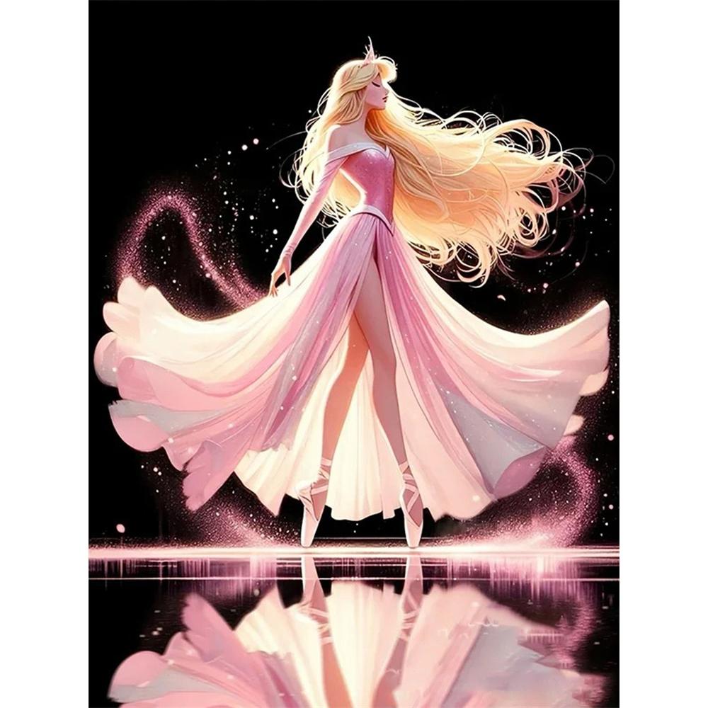 

Disney Diamond Painting Princess Aurora Ballet Style Art Illustration Mosaic Art DIY Cross Stitch Embroidery Set with Full Diamonds Home Decor Gift Round 20x30cm