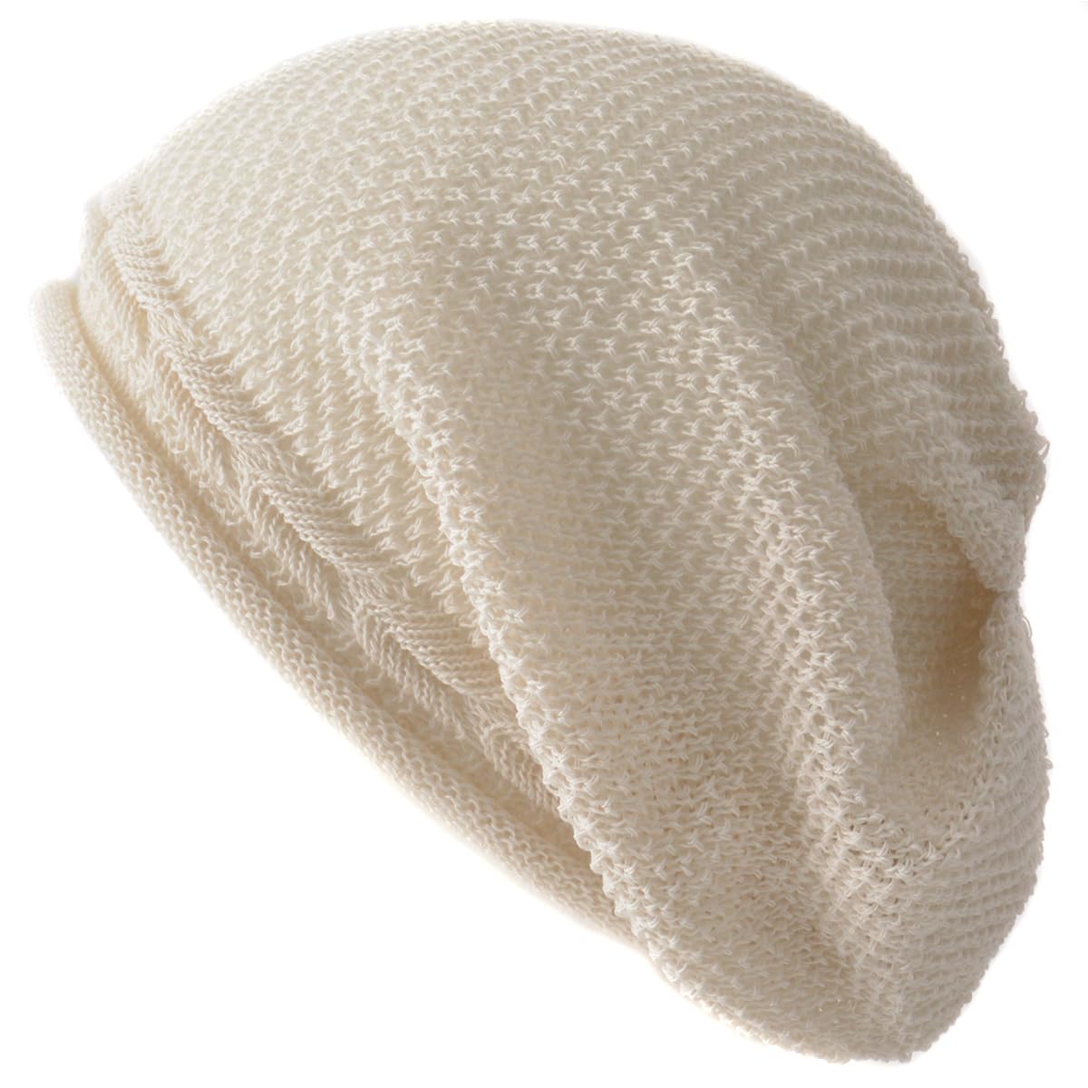 

ШАРМ Сетчатая вязаная шапка и свободного кроя шарообразной формы [Свободный размер/Цвет слоновой кости] Стильная, Легкая, Дышащая,