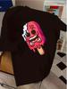 Streetwear Unisexs White Crew Neck T Shirt Creepy Melting Red Popsicle Cartoon Graphic Soft Cotton Short Sleeve Summer Daily Tops