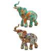 Elephant Figurine Creative Collectible Resin Modern Statue Tabletop Ornament for Living Room Entrance Bookshelf Desk Cabinet