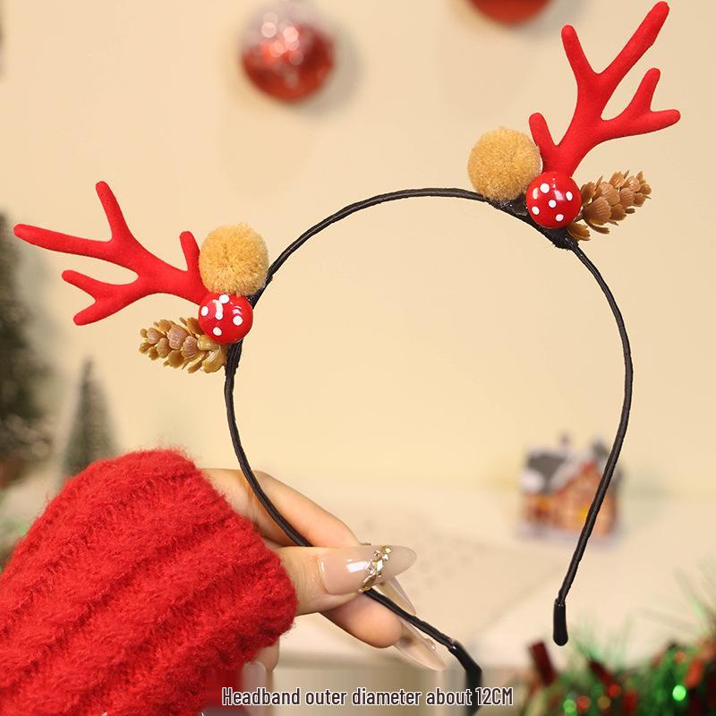 2025 Christmas Antler Headband Hair Tie - Women's Holiday Hair Accessories