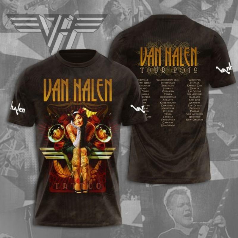 Rock Band Van Halen T-Shirts Summer 3D Print Tees Men Women Hip Hop Short Sleeve T Shirt Street Loose Casual Oversized Y2k Tops