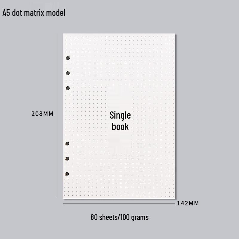 A5 Loose-Leaf Detachable Error Notebook with 6-Hole A4 Paper, Clip-On Shell, and A6 Inner Page Buckle Ring.