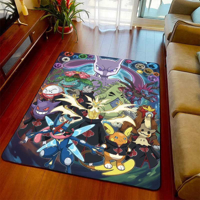 Pokemon Floor Rug Carpet Anime Theme Soft Touch Anti Slip Bottom for Bedroom Living Room Decor -QJY