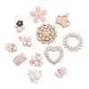 10Pcs Sparkling Hat Apparel Accessories Flower-shaped Rhinestone Buttons Pearl Hairpins Headwear Clip Pearl Button DIY Craft