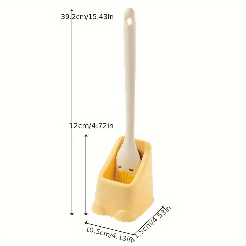 Flexible Angle Submerged Duck with Base Stiff Bristle Silicone Toilet Brush Toilet Brush Cleaning Artifact Bathroom Cleaning Household