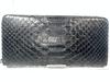 GUODI Genuine Python Leather Matte Finish Long Wallet with Zip-Around Design and Card Case, TK-AB20LW3 (Black), Unisex, Snakeskin Leather WalletPurse