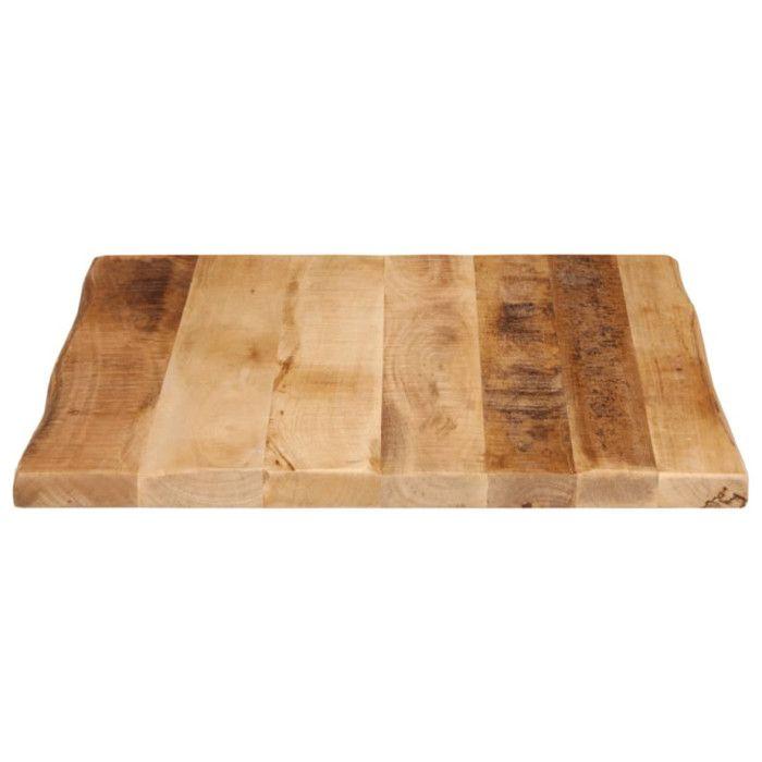 VidaXL Dessus de table bord vivant 60x60x2,5 cm bois de manguier brut, dessus de table en bois, dessus de table d'appoint, 370666