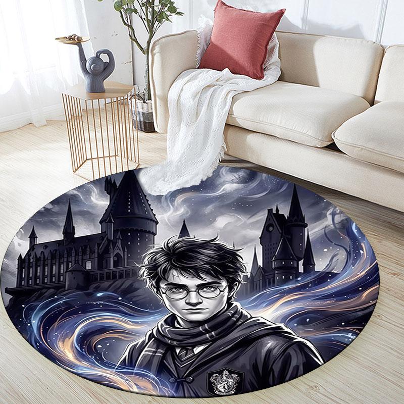 Harry Potter2,Round Area Rug,Carpet Rug for Living Room Bedroom Sofa Playroom Decor,Non-slip Floor Mat