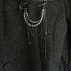 Women Elegant Luxury Pearl Pin Corsage Vintage Multi-Layer Long Tassel Chain Brooch Safety Pins Party Jewelry Gift