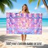 Axolotl Theme Quick Dry Beach Towel Custom Name Text Print Large Sand Resistant Towel Beach Vacation