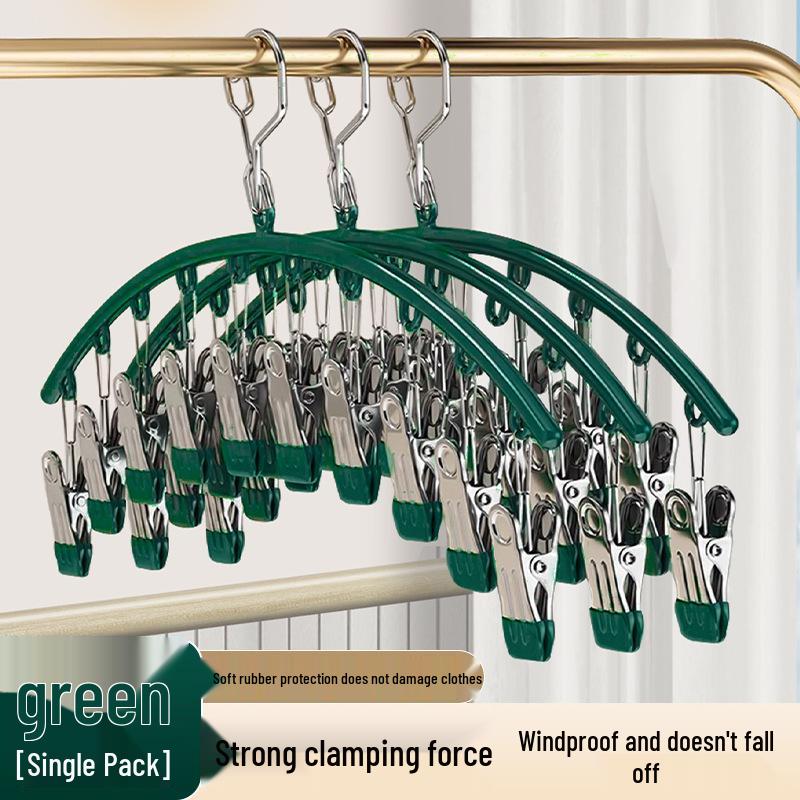 Stainless Steel Windproof Sock Clips & Multi-Functional Drying Hanger