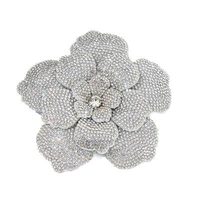 Dreidimensionale Kamelien-Strassstein-Blumen-Aufnäher Funkelnde DIY-Bastel-Nähzubehör Blumenbrosche Stoffverzierungen