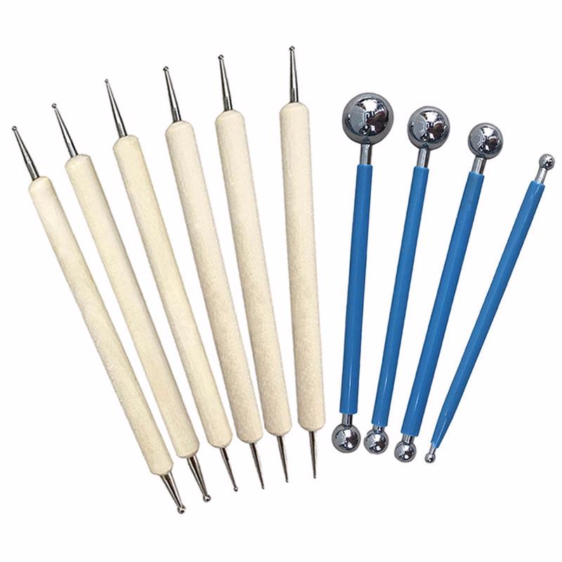 10 Pcs Dotting DIY Tools Kit Stainless Steel Ball Styluses Rock Painting