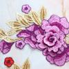 Mode Eleganter Roter Stickaufnäher Blumenstickerei DIY Rose Blumige Applikation Dekorative Applikation