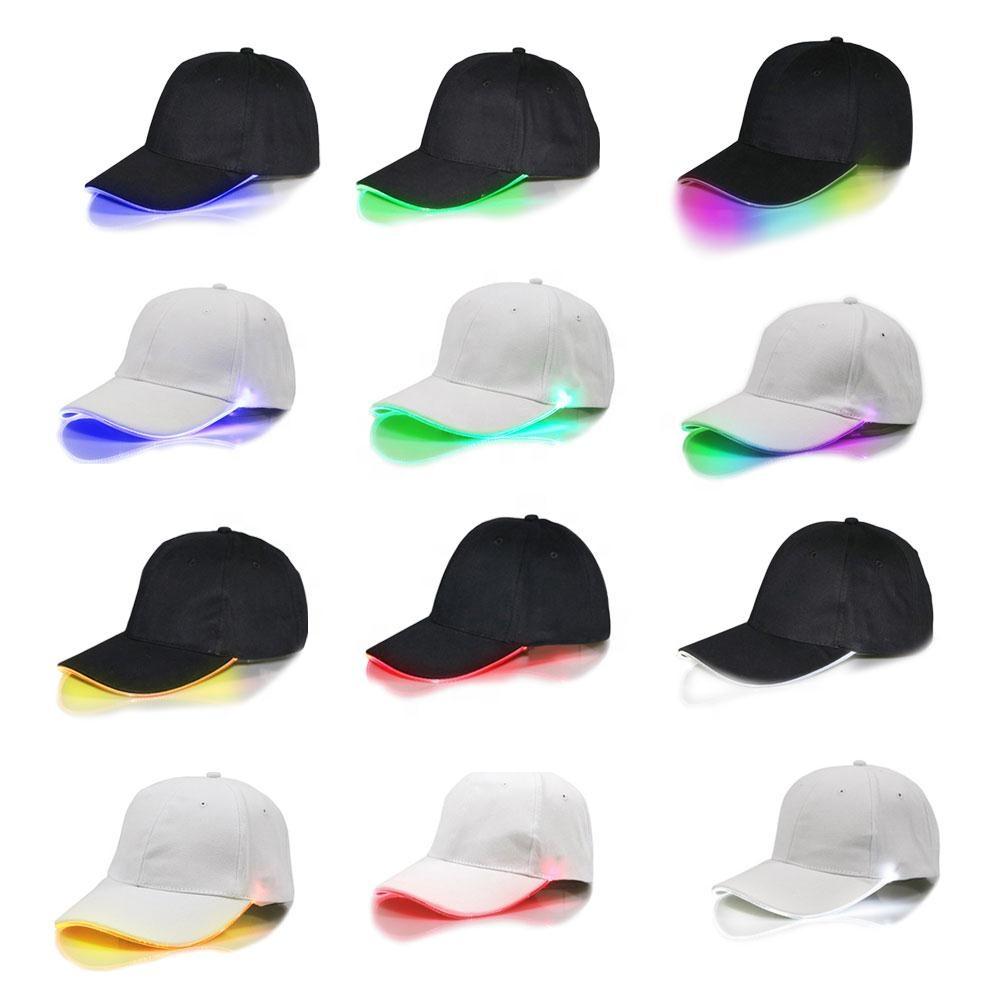 Fashion LED Lighted up Hat Men Women Dance Baseball Hat Luminous Club Night Party Hip-Hop Solid Novelty Chic Decorative Lighting