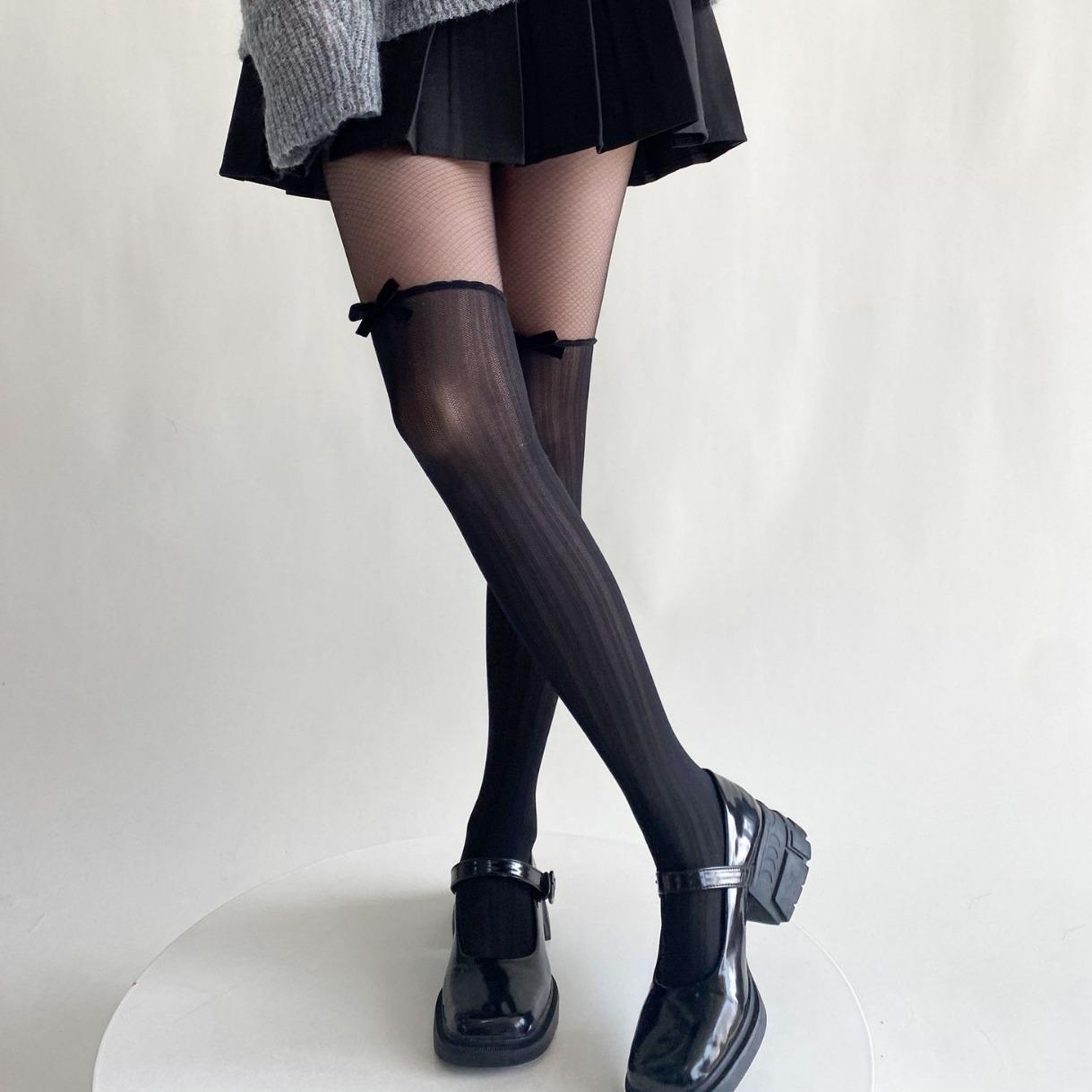 

Милые колготки в стиле Лолиты, японские кавайные колготки, летние нейлоновые сетчатые колготки в сетку, чулки, сексуальное женское белье, женские обтягивающие бедра до бедра