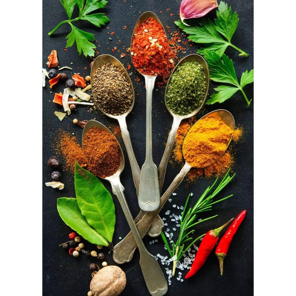 Modern Colorful Spices Chili Seasoning Spoon Posters and Prints Canvas Printing Wall Art Picture for Restaurant Kitchen