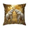 Home Decor Enchanting Elephants In A Golden Jungle Pattern Cushion Cover Suitable For Sofa Bedroom Car Pillow Cover
