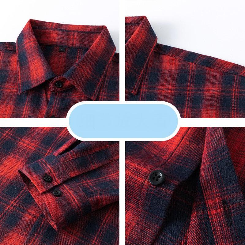 Plaid Shirt Men's Autumn Vintage Loose and Versatile Long Sleeved Shirt