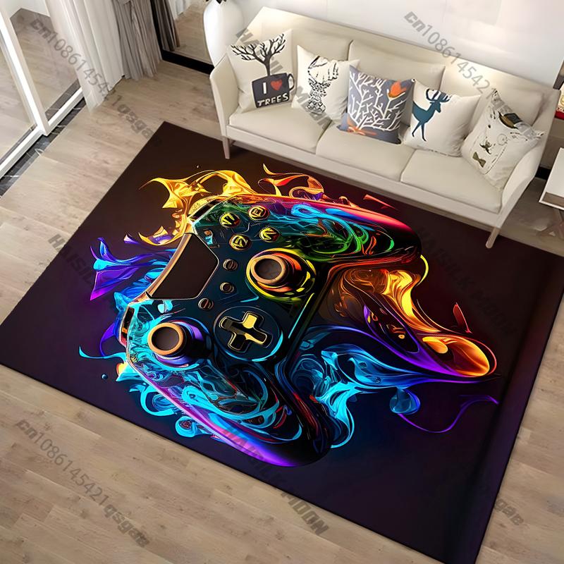 Modern Colorful Gaming Themed Carpet Non Slip Floor Mat for Living Room Kitchen Entrance Door Balcony Washable Rug Home Decor