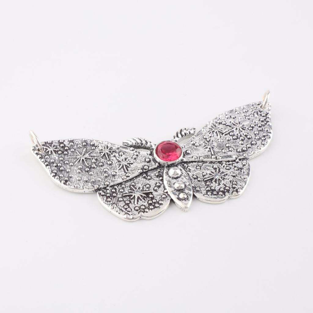 Natürlicher rosa Rubellit Edelstein 925 Sterlingsilber Schmuck Damen Anhänger 0,7" CP-35-2