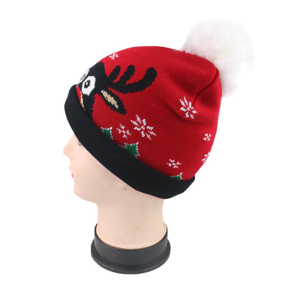 Christmas Unisex Winter Knitting Hat Wool Ball Snowman Snowflake Elk X-mas Tree Beanies
