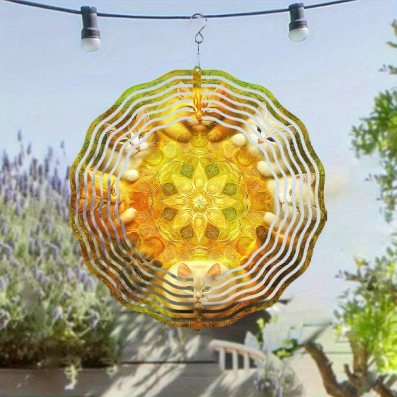 10 Inch Hanging Wind Spinner with 360 Degree Hook for Balcony Garden Decor Spring Summer Outdoor DecorationMetal Wind Chimes for Home Decor