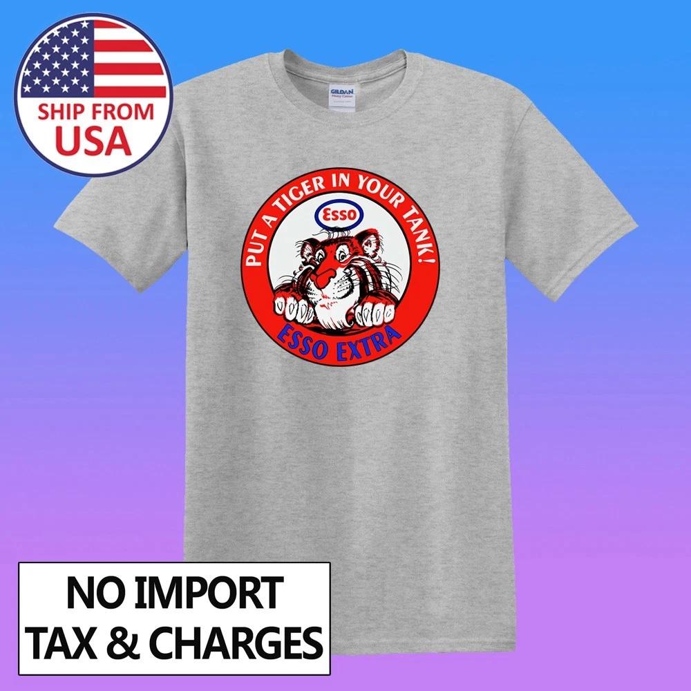 Esso Tiger Oil Men s Grey Size S-5XL 2XL