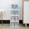 Double Frame Thickened Transparent Shoe Box Plastic Basketball Shoe Box Storage Artifact Foldable Shoe Box Flip Cover