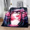 Multiple Sizes Cherry Blossoms and Torii Print Blanket Warm Soft for Children Adults Luxury Gifts Home Sofa Travel Camping
