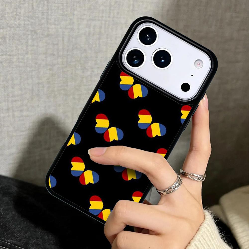 Capa Case for iPhone 17 Air 16 Pro Max 15 Plus 11 13 Mini 14 12 Back Phone Cover Romania Flag
