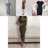 Elegant Womens Short Sleeve Bodycon Pencil Dress For Summer Casual Plus Sizes