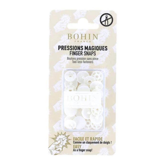 Bouton pression - BOHIN - 13mm - Couleur: Blanc - Plastique - Magique
