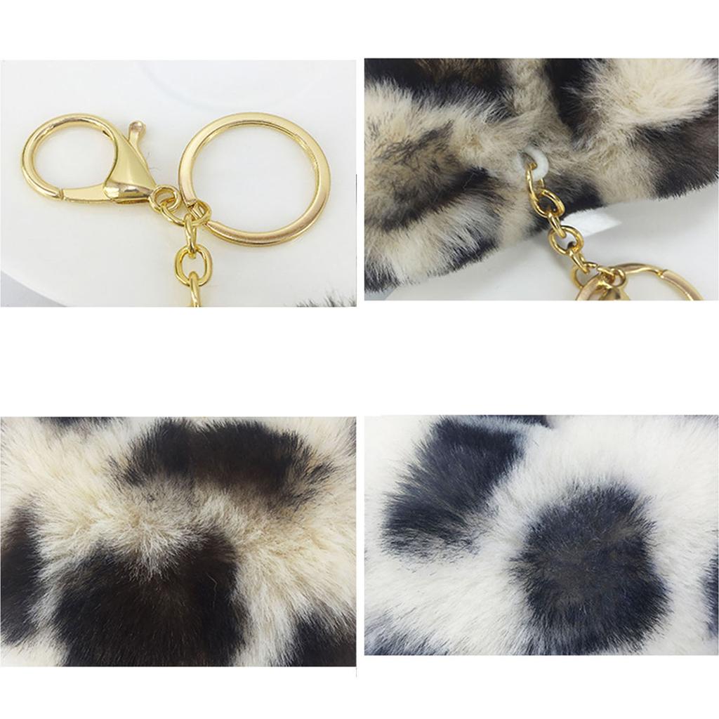 Fur Ball Keyrings for Women Girls Bag Accessory Phone Handbag Charm Tote