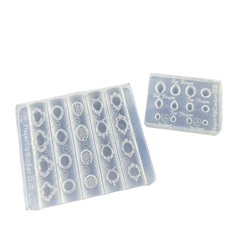 Gemstone Photo Frame 3D Transparent Nail Art Mold Silicone Carving Template Diy Nail Art Decorations Manicure Design Tools